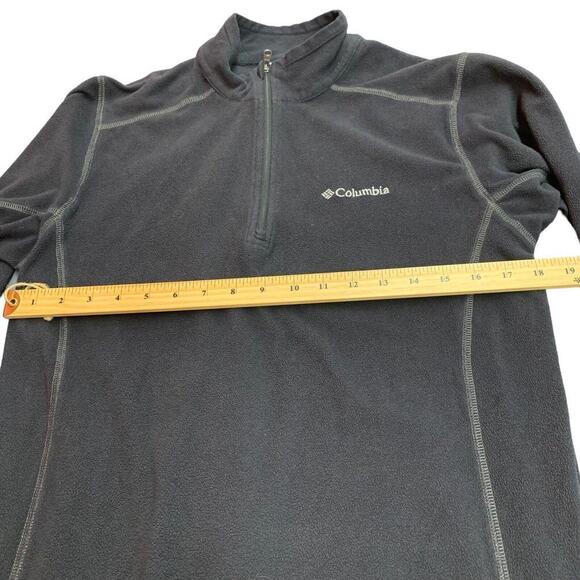 Columbia Sweater Mens Small Black Fleece 1/4 Zip Up Pullover Sweatshirt​​ - Picture 4 of 6